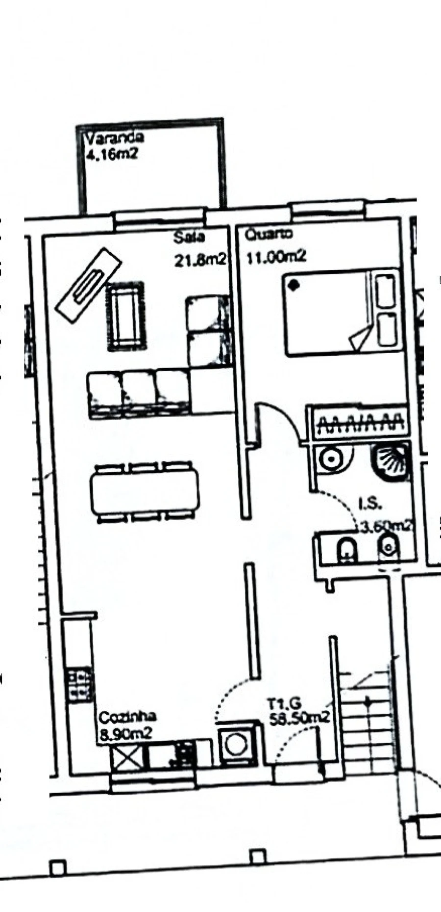 Apartamento T1 para Venda em Foz do Arelho Planta 1