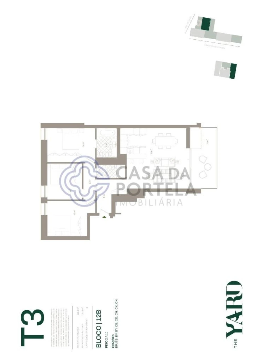 Apartamento T3 para Venda em Santa Marinha e São Pedro da Afurada Planta 1