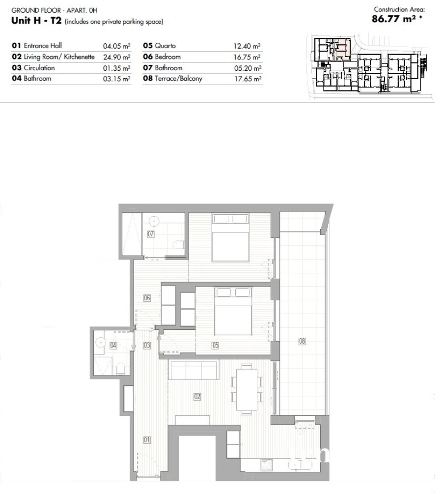 Apartamento T2 para Venda em Lagos (São Sebastião e Santa Maria) Foto 12