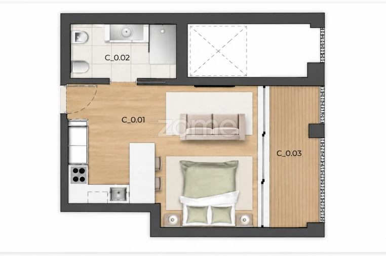 Apartamento T1 para Venda em Santo António Foto 32