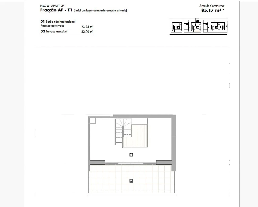 Apartamento T2 para Venda em Lagos (São Sebastião e Santa Maria) Planta 2