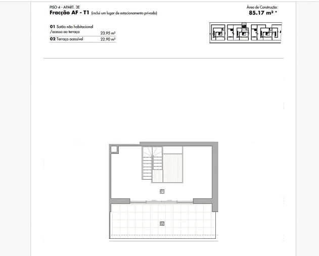 Apartamento T2 para Venda em Lagos (São Sebastião e Santa Maria) Planta 2