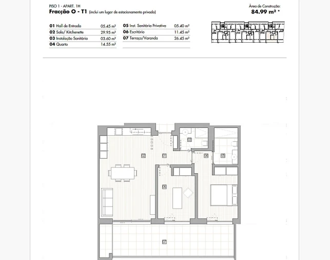 Apartamento T2 para Venda em Lagos (São Sebastião e Santa Maria) Planta 1