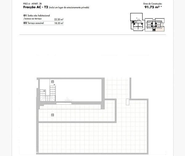 Apartamento T2 para Venda em Lagos (São Sebastião e Santa Maria) Planta 2