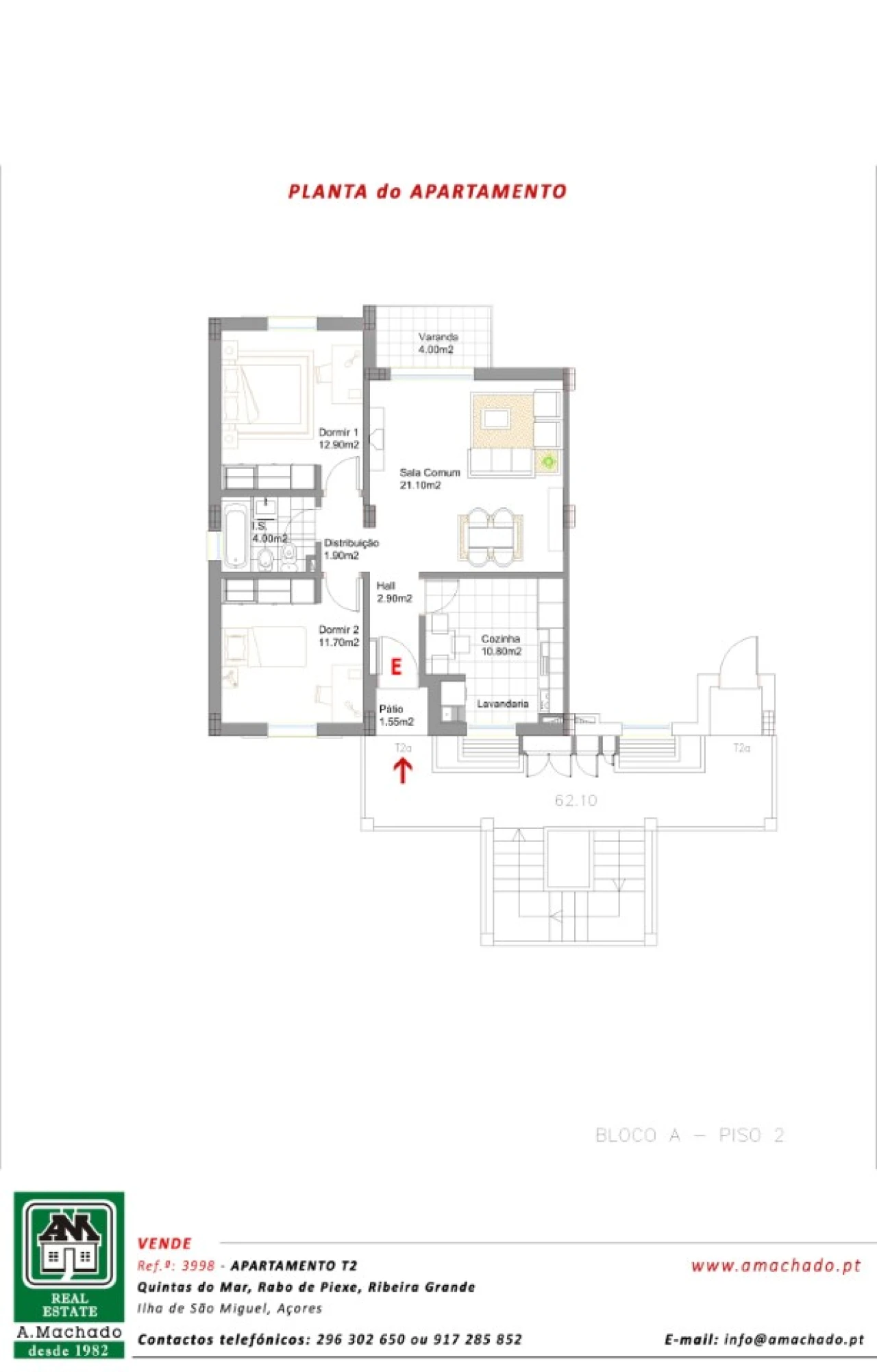 Apartamento T2 para Venda em Rabo de Peixe Planta 2
