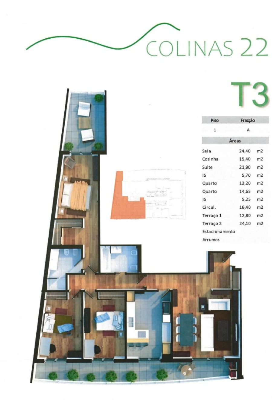 Apartamento T3 para Venda em Odivelas Planta 1