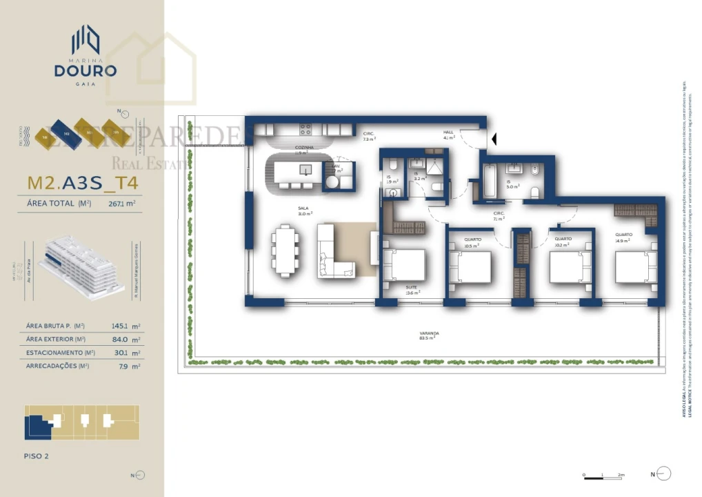 Apartamento T4 para Venda em Santa Marinha e São Pedro da Afurada Foto 8
