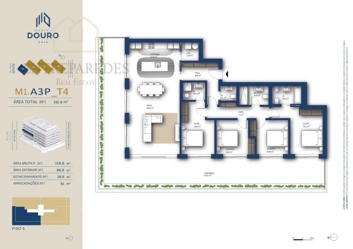 Apartamento T4 para Venda em Santa Marinha e São Pedro da Afurada Foto 8