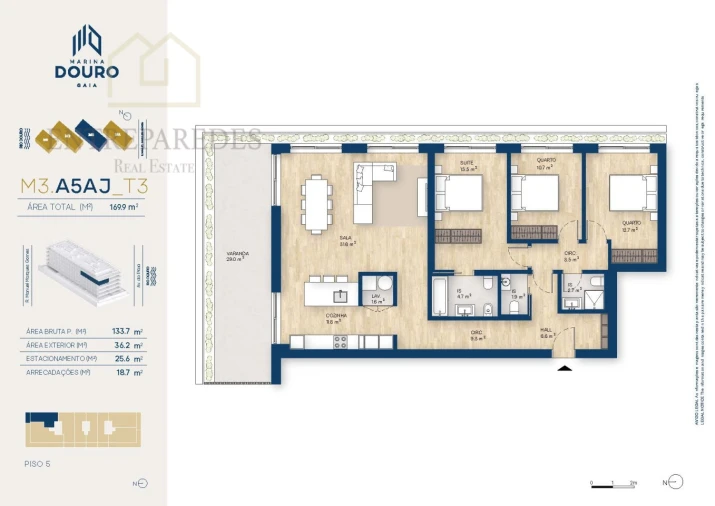 Apartamento T3 para Venda em Canidelo Foto 49