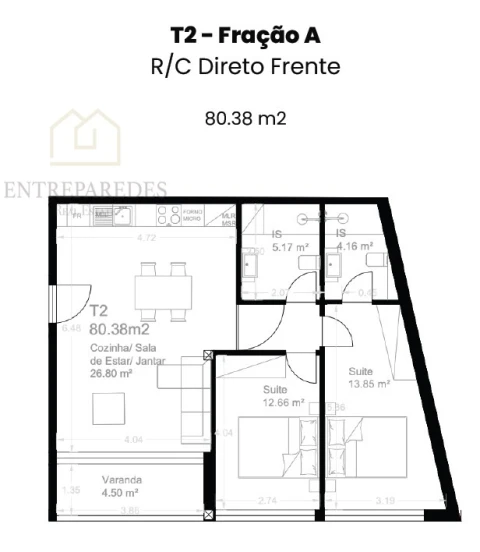 Apartamento T2 para Venda em Custóias, Leça do Balio e Guifões