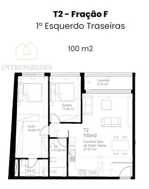 Apartamento T2 para Venda em Custóias, Leça do Balio e Guifões