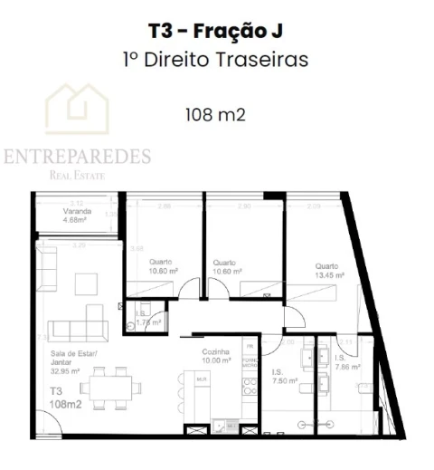 Apartamento T3 para Venda em Custóias, Leça do Balio e Guifões