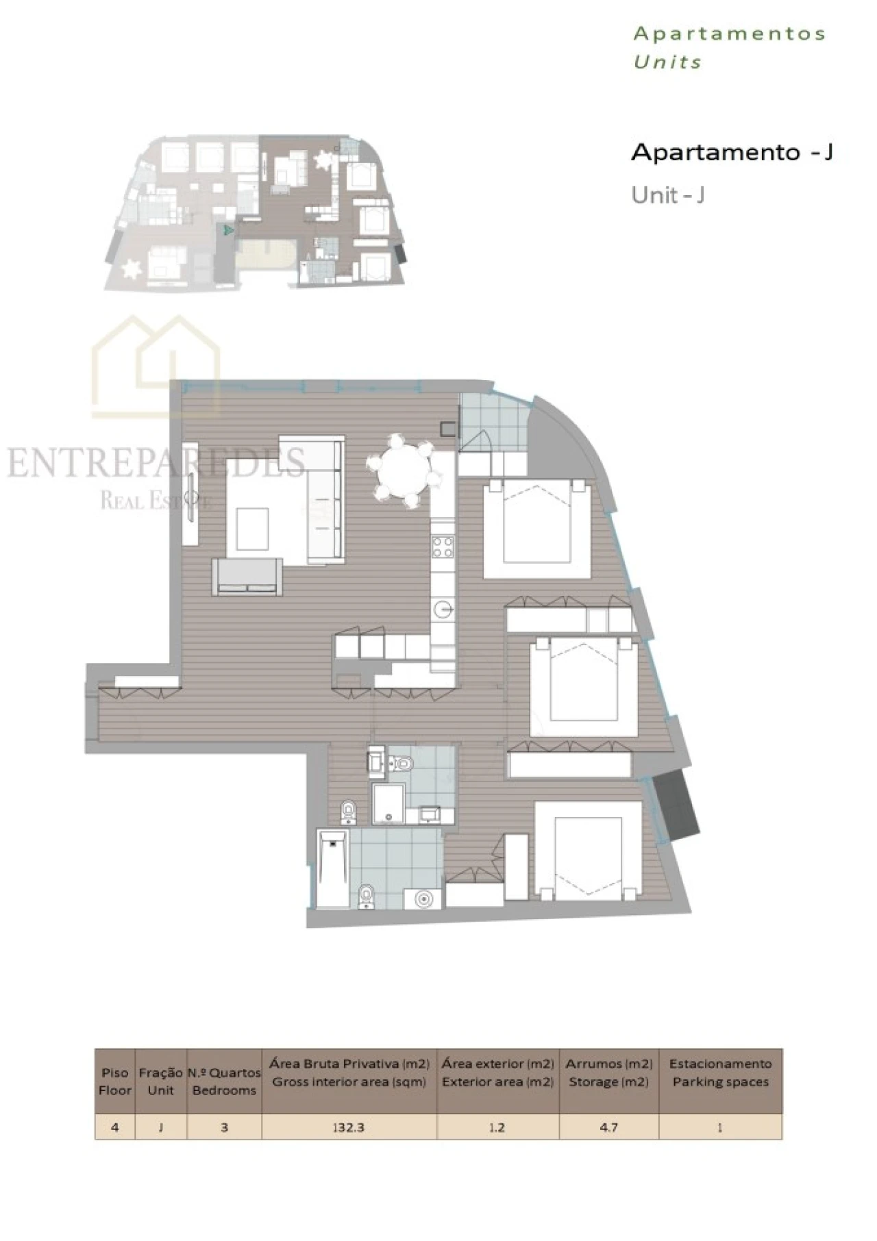 Apartamento T3 para Venda em Mafamude e Vilar do Paraíso Foto 19