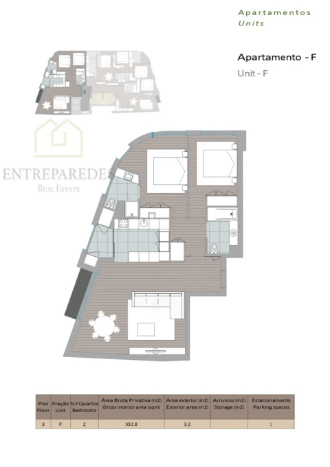 Apartamento T2 para Venda em Mafamude e Vilar do Paraíso