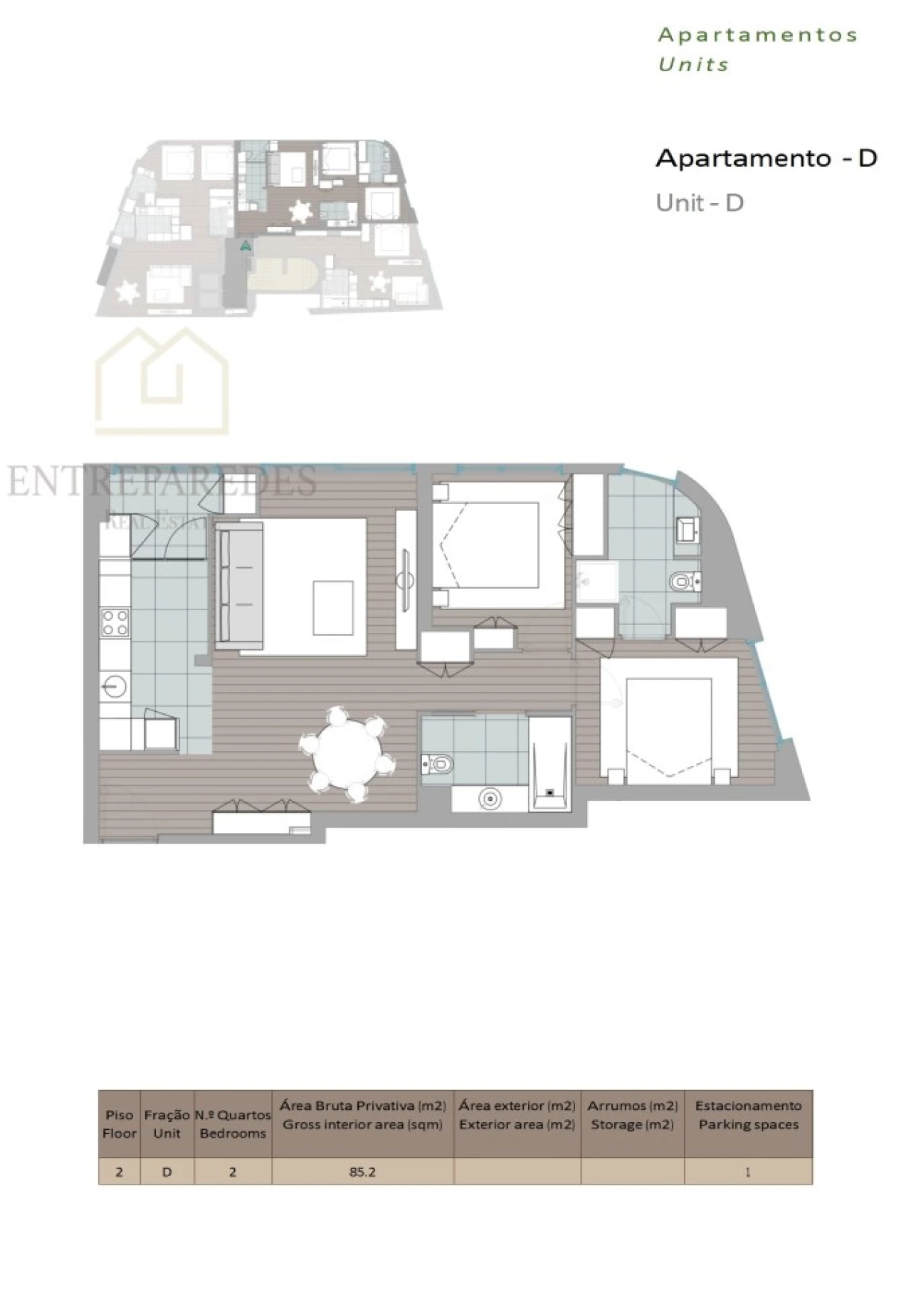 Apartamento T2 para Venda em Mafamude e Vilar do Paraíso Foto 19