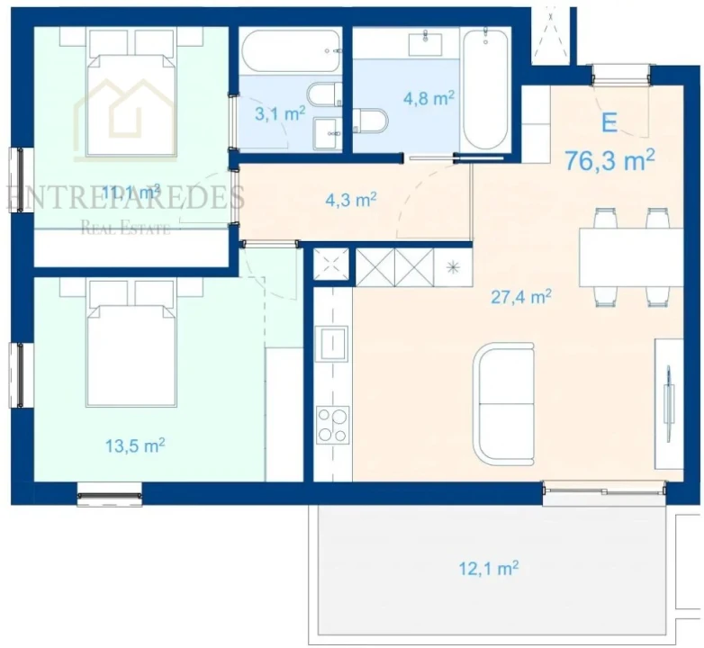 Apartamento T2 para Venda em Mafamude e Vilar do Paraíso Foto 18