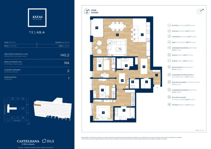 Apartamento T3 para Venda em Campanhã Planta 1