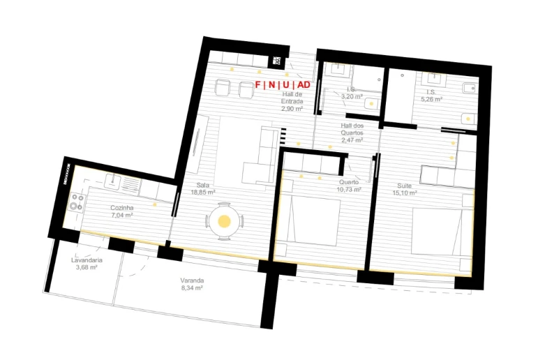 Apartamento T2 para Venda em Esgueira Planta 1