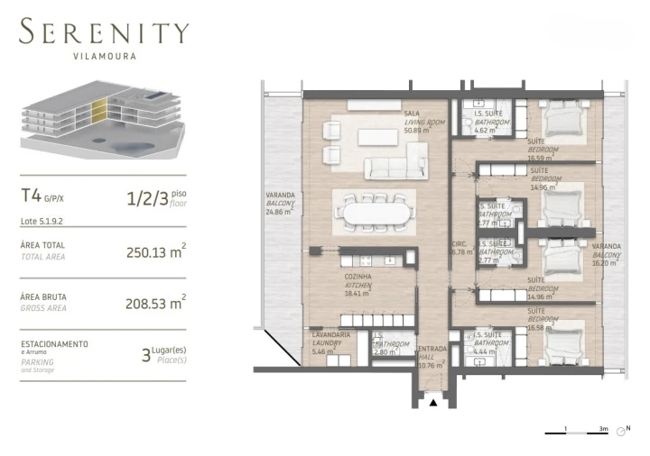 Apartamento T4 para Venda em Quarteira Planta 1