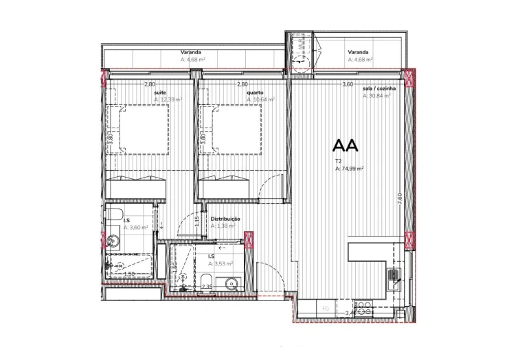 Apartamento T2 para Venda em Sandim, Olival, Lever e Crestuma Foto 13