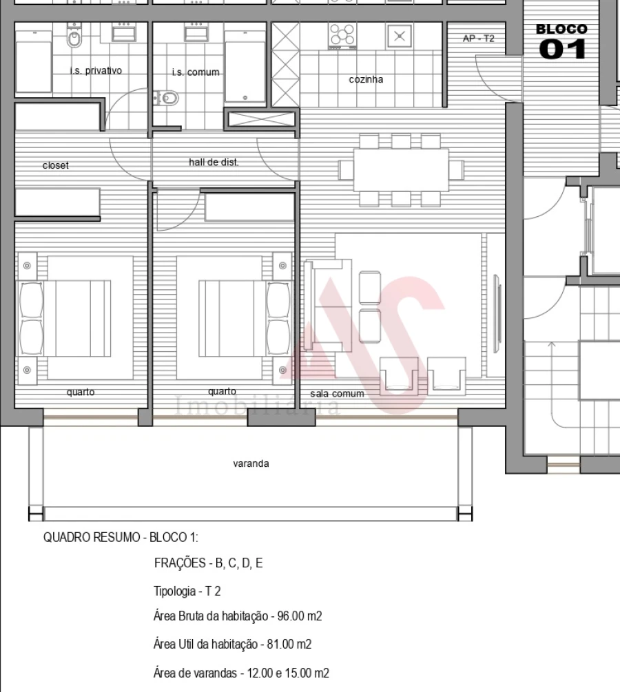 Apartamento T2 para Venda em Infias Foto 14