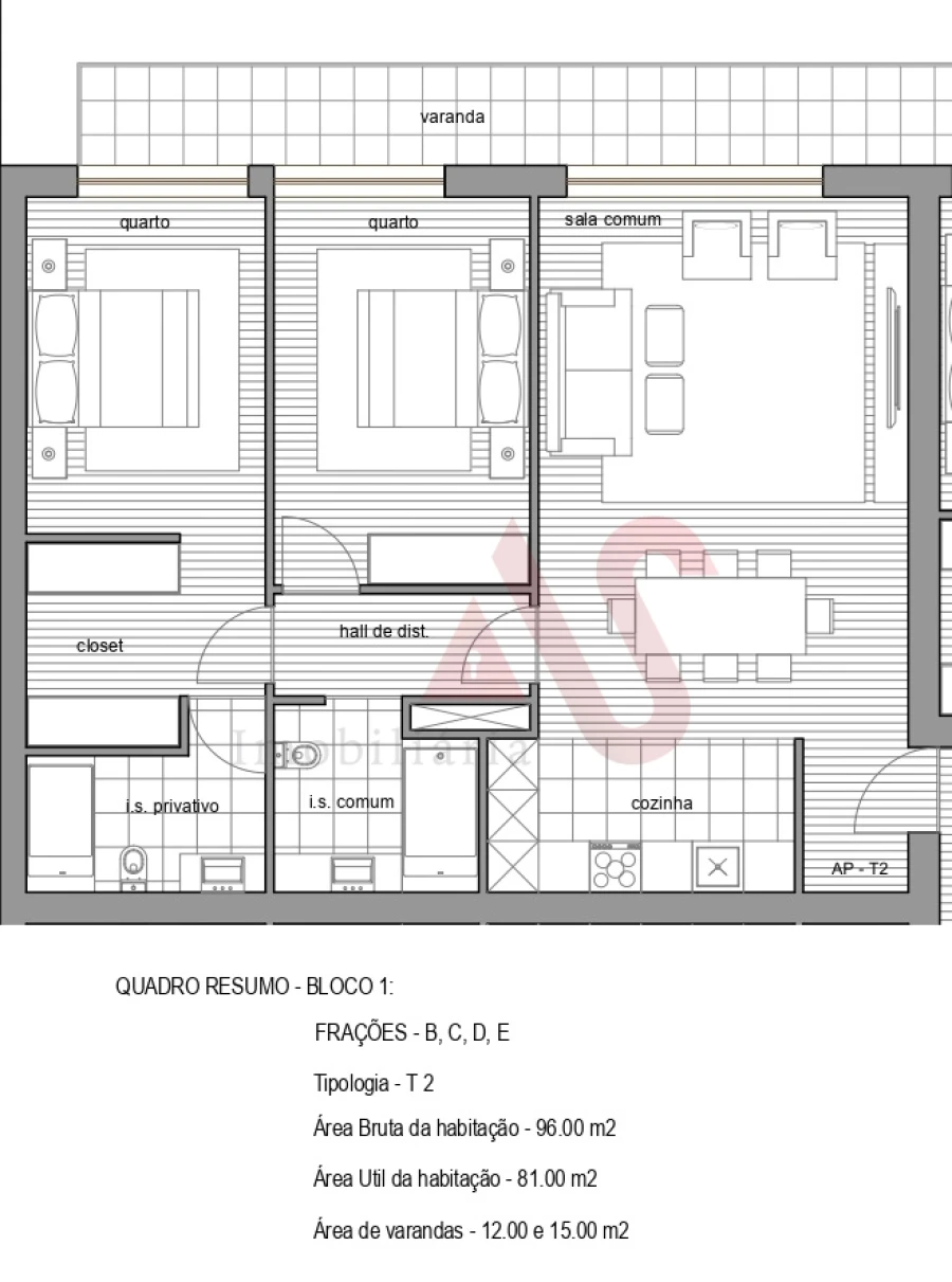 Apartamento T2 para Venda em Infias Foto 12