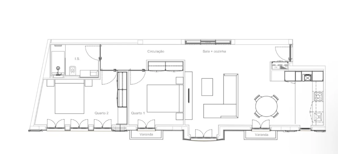 Apartamento T2 para Venda em Cedofeita, Santo Ildefonso, Sé, Miragaia, São Nicolau e Vitória Planta 1