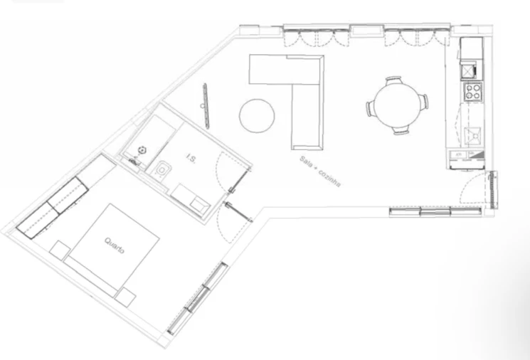 Apartamento T1 para Venda em Cedofeita, Santo Ildefonso, Sé, Miragaia, São Nicolau e Vitória Planta 1