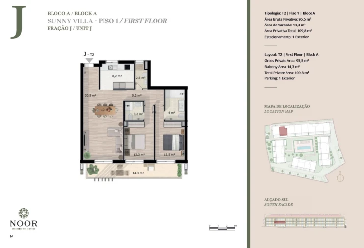 Apartamento T2 para Venda em Luz de Tavira e Santo Estêvão Planta 1