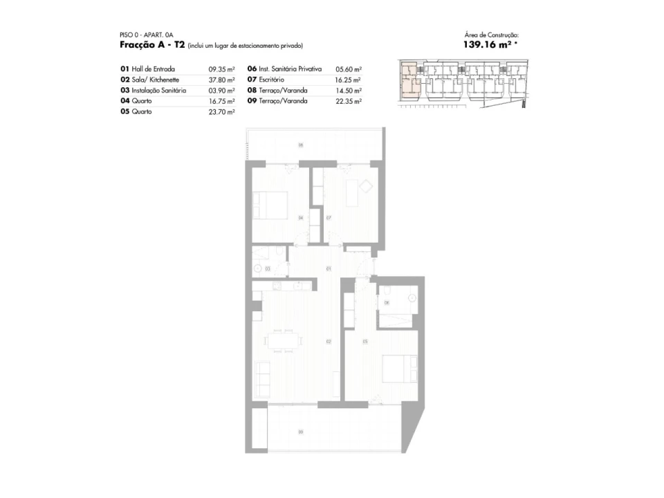 Apartamento T2 para Venda em Lagos (São Sebastião e Santa Maria) Planta 2