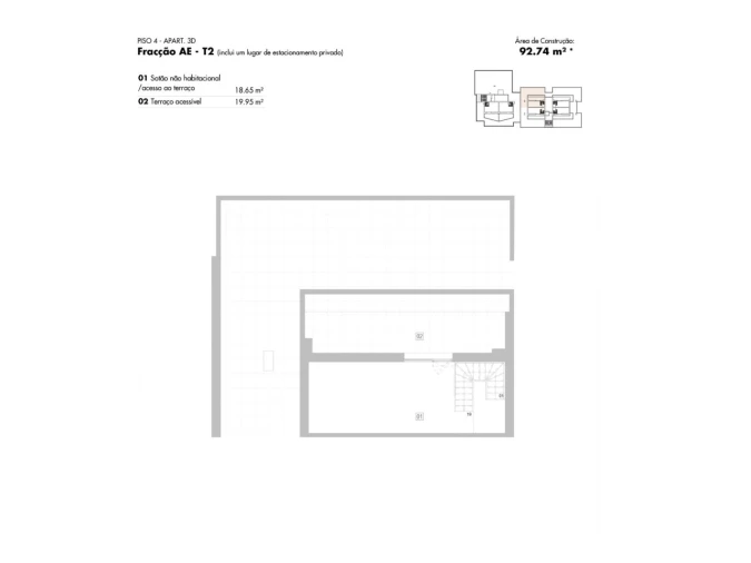 Apartamento T2 para Venda em Lagos (São Sebastião e Santa Maria) Planta 4