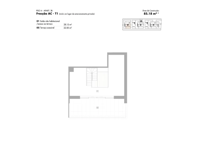 Apartamento T2 para Venda em Lagos (São Sebastião e Santa Maria) Planta 4
