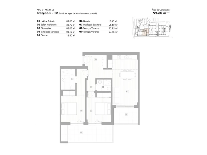 Apartamento T2 para Venda em Lagos (São Sebastião e Santa Maria) Planta 1