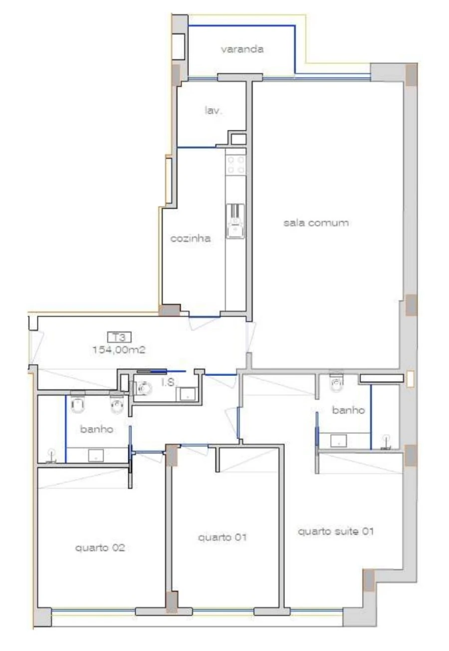 Apartamento T3 para Venda em Cedofeita, Santo Ildefonso, Sé, Miragaia, São Nicolau e Vitória Planta 1