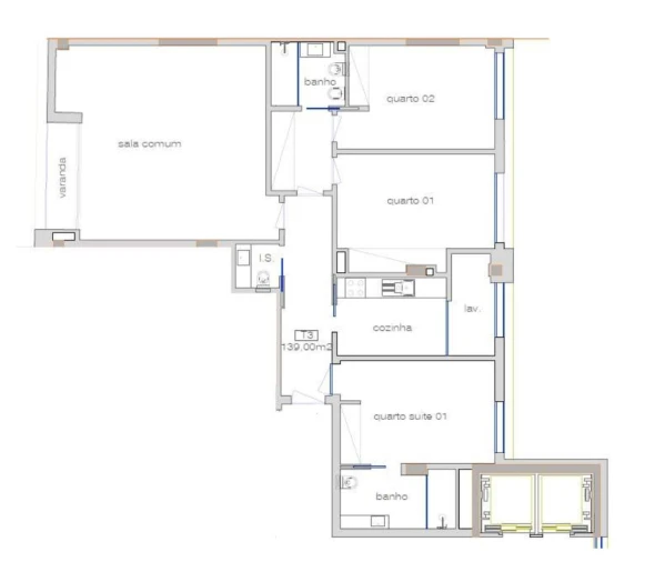 Apartamento T3 para Venda em Cedofeita, Santo Ildefonso, Sé, Miragaia, São Nicolau e Vitória Planta 1