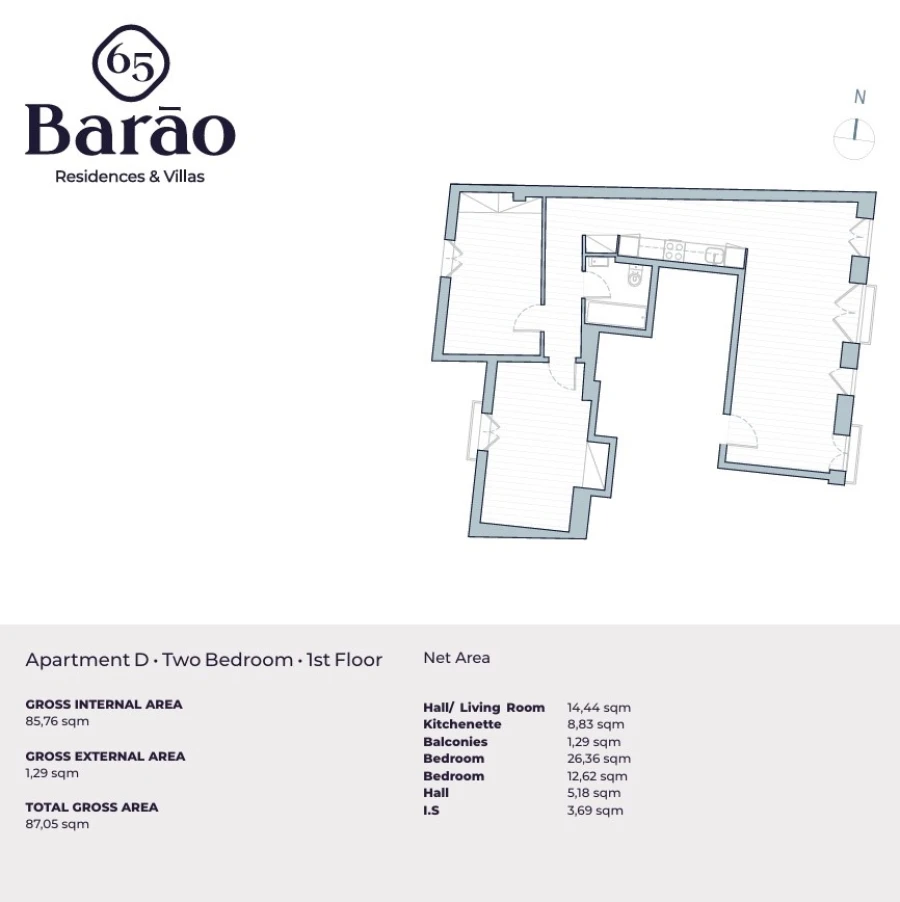 Apartamento T2 para Venda em Penha de França Planta 1