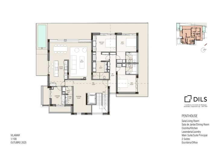 Apartamento T3 para Venda em Carcavelos e Parede Planta 2