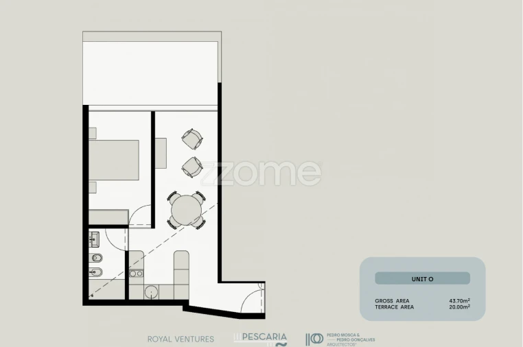 Apartamento T1 para Venda em Santa Marinha e São Pedro da Afurada Foto 2
