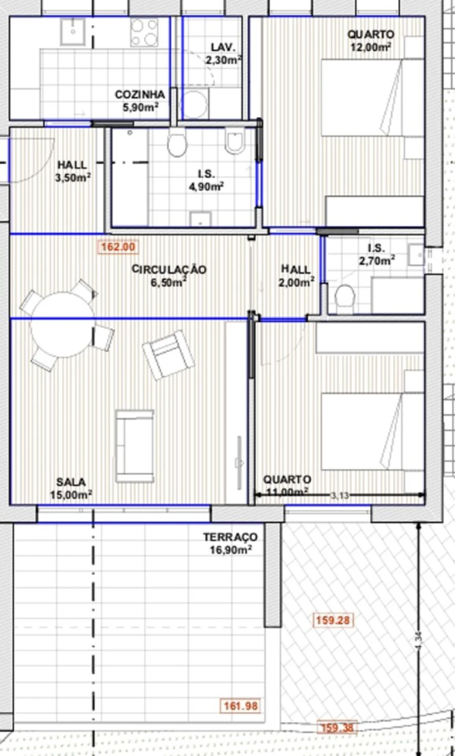 Apartamento T2 para Venda em Valongo Planta 1