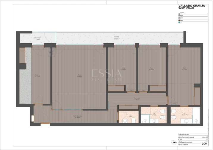 Apartamento T3 para Venda em Arcozelo Planta 1