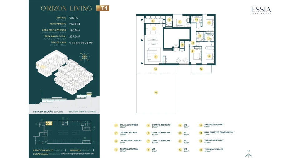 Apartamento T4 para Venda em Gondomar (São Cosme), Valbom e Jovim Planta 1