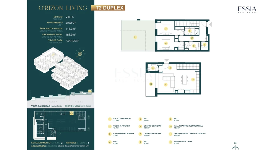 Apartamento T2 para Venda em Gondomar (São Cosme), Valbom e Jovim Planta 1