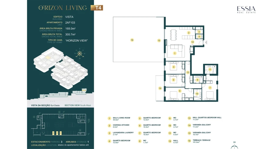 Apartamento T4 para Venda em Gondomar (São Cosme), Valbom e Jovim Planta 1