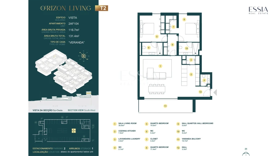 Apartamento T2 para Venda em Gondomar (São Cosme), Valbom e Jovim Planta 1
