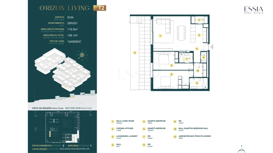 Apartamento T2 para Venda em Gondomar (São Cosme), Valbom e Jovim Planta 1