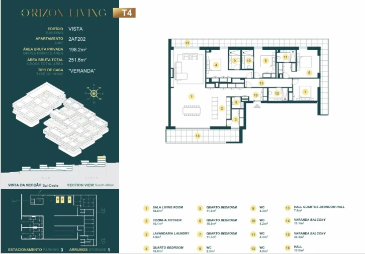 Apartamento T4 para Venda em Gondomar (São Cosme), Valbom e Jovim Planta 1