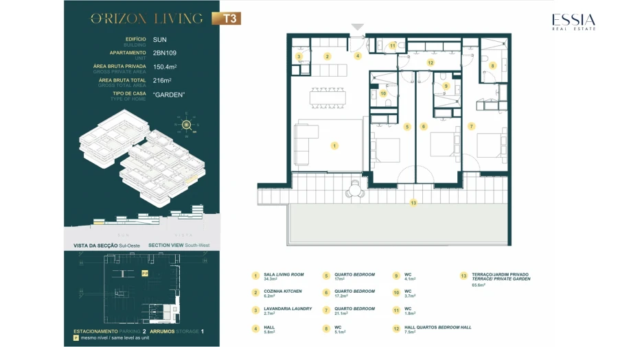 Apartamento T3 para Venda em Gondomar (São Cosme), Valbom e Jovim Planta 1
