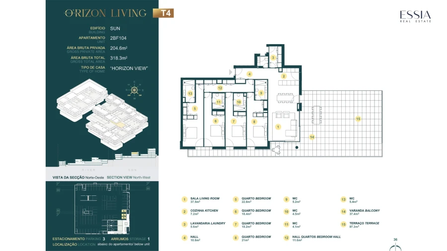 Apartamento T4 para Venda em Gondomar (São Cosme), Valbom e Jovim Planta 1