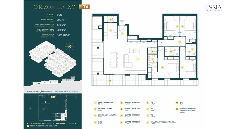 Apartamento T4 para Venda em Gondomar (São Cosme), Valbom e Jovim Planta 1