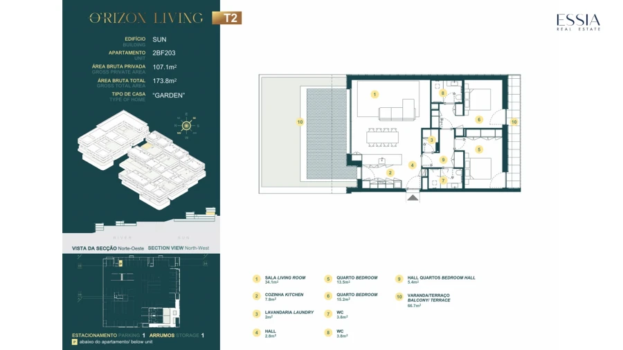 Apartamento T2 para Venda em Gondomar (São Cosme), Valbom e Jovim Planta 1
